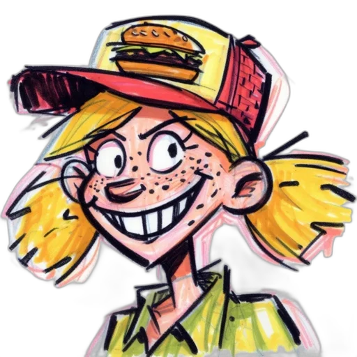 hat, staff, face, cartoon transparent PNG cut-out