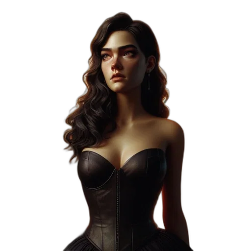dress, concept art, comic book art, fantasy art transparent PNG cut-out