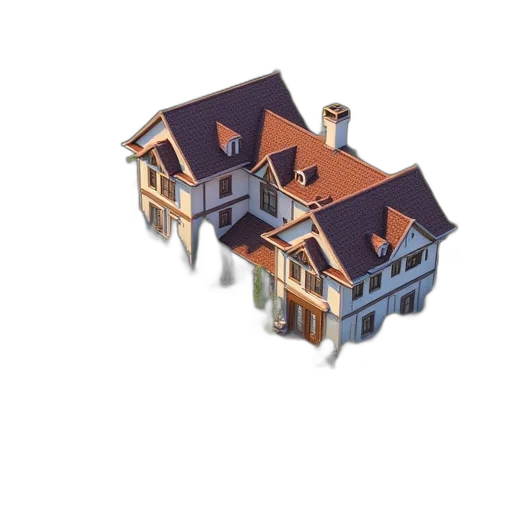 building, 3d render, concept art, watercolor transparent PNG cut-out