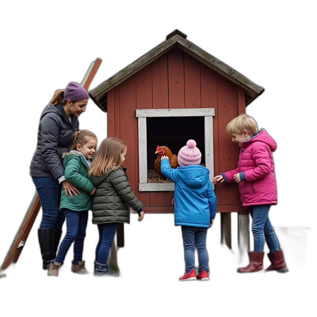 3d render, group, children, gathered transparent PNG cut-out