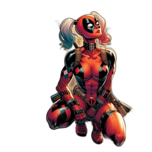 comic book art, concept art, red, female transparent PNG cut-out