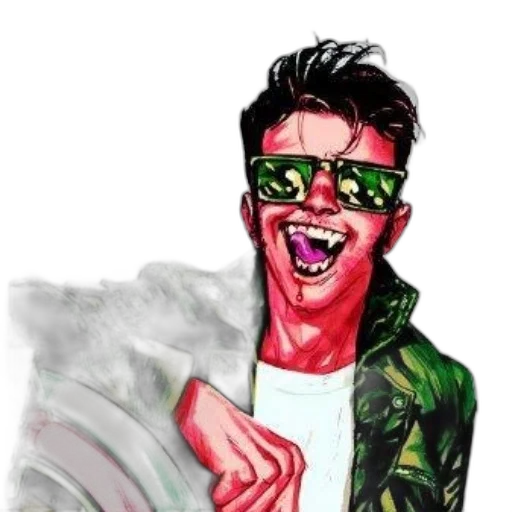 jacket, face, cartoon, comic book art transparent PNG cut-out