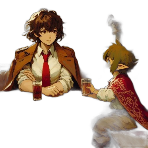 staff, jacket, sword, crown transparent PNG cut-out