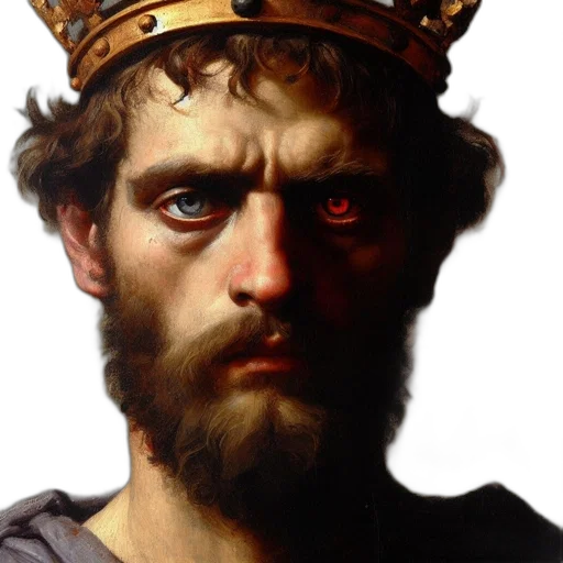 crown, face, photorealistic, oil painting transparent PNG cut-out