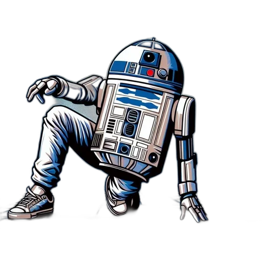 robot, comic book art, concept art, pixel art transparent PNG cut-out