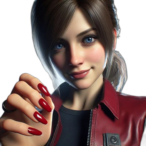 face, jacket, jewelry, photorealistic transparent PNG cut-out