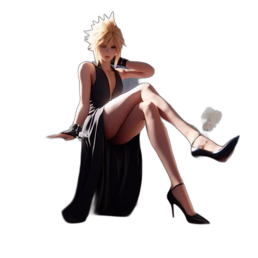 dress, staff, shoes, jewelry transparent PNG cut-out