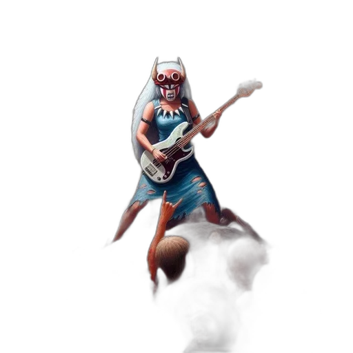 dress, creature, weapon, staff transparent PNG cut-out