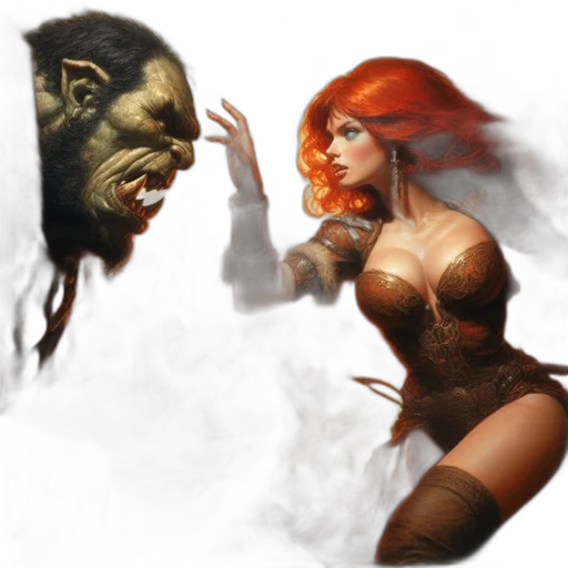 concept art, fantasy art, comic book art, photorealistic transparent PNG cut-out