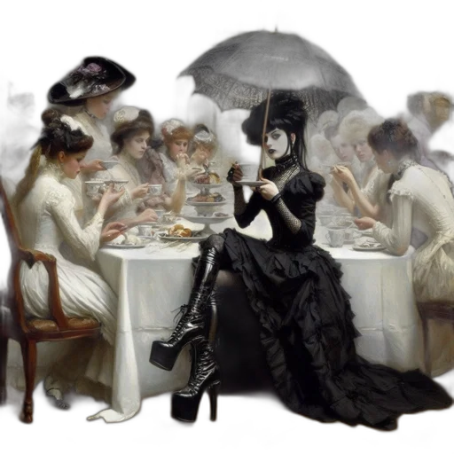 umbrella, dress, food, concept art transparent PNG cut-out