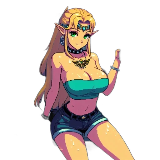 dress, pixel art, vaporwave, concept art transparent PNG cut-out