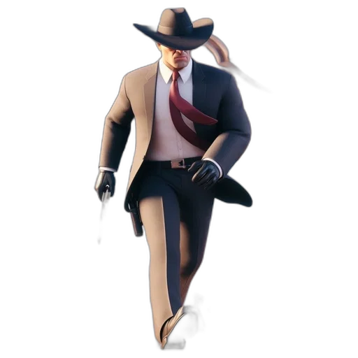 hat, jacket, staff, weapon transparent PNG cut-out