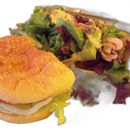 food, photorealistic, plate, sandwich transparent PNG cut-out