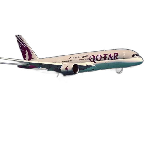 3d render, photorealistic, a350, qatar transparent PNG cut-out