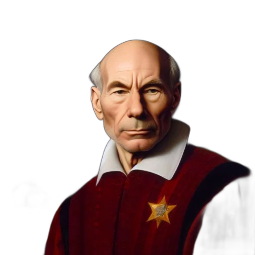 staff, face, crown, jacket transparent PNG cut-out