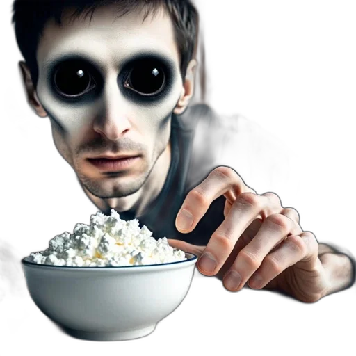 food, mask, concept art, 3d render transparent PNG cut-out
