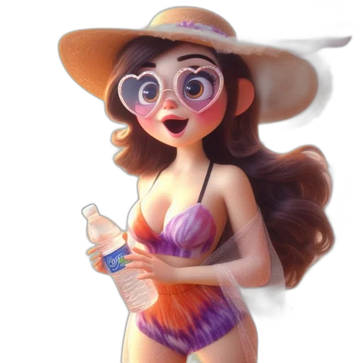 hat, dress, bottle, concept art transparent PNG cut-out