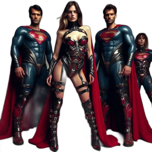 comic book art, concept art, four, superhero transparent PNG cut-out