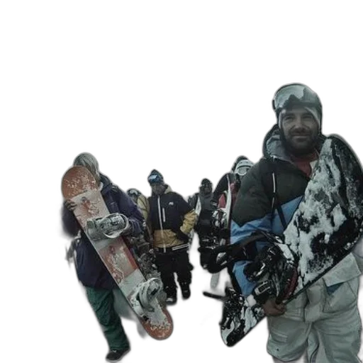concept art, outer space, group, snowboarders transparent PNG cut-out