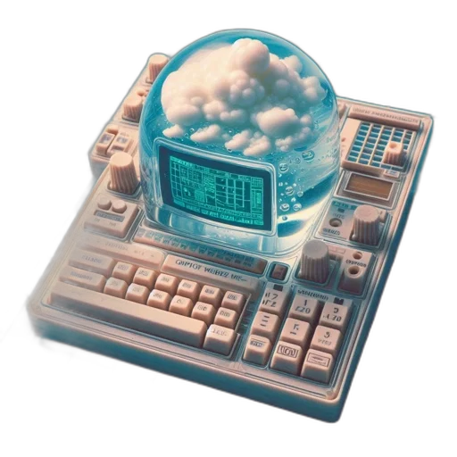 building, robot, vaporwave, 3d render transparent PNG cut-out