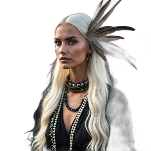 jewelry, hair, hat, staff transparent PNG cut-out