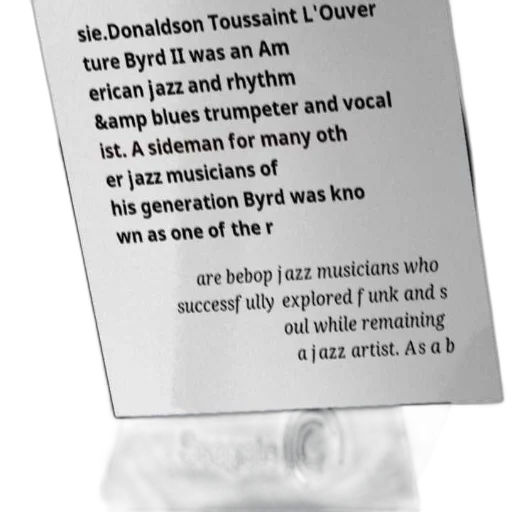 donaldson, toussaint, ouver, ture transparent PNG cut-out