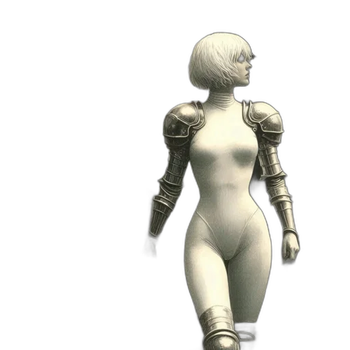 robot, dress, 3d render, concept art transparent PNG cut-out