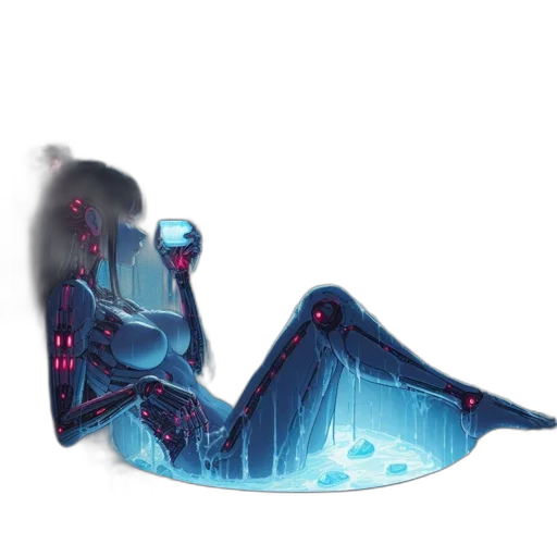 robot, jacket, staff, creature transparent PNG cut-out