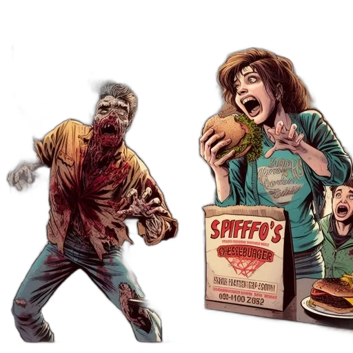 food, concept art, comic book art, project transparent PNG cut-out