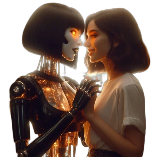 robot, cyberpunk, concept art, 3d render transparent PNG cut-out
