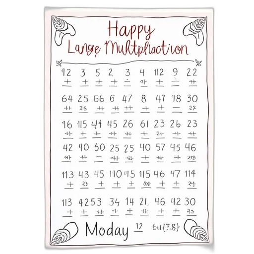 large, multiplication, sheets, third transparent PNG cut-out