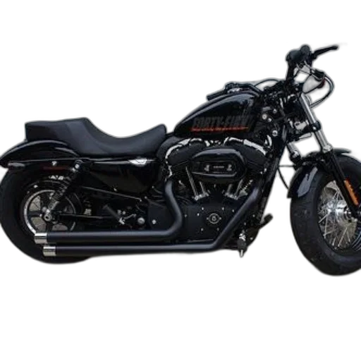 photorealistic, sleek, black, harley-davidson transparent PNG cut-out