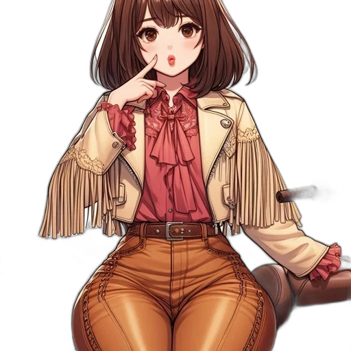 jacket, staff, hair, dress transparent PNG cut-out