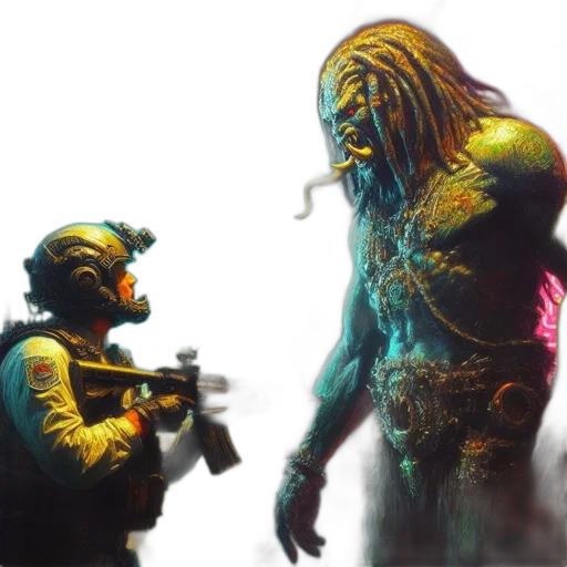 creature, weapon, mask, concept art transparent PNG cut-out