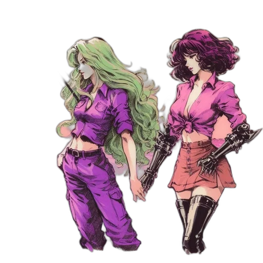 dress, concept art, vaporwave, pixel art transparent PNG cut-out