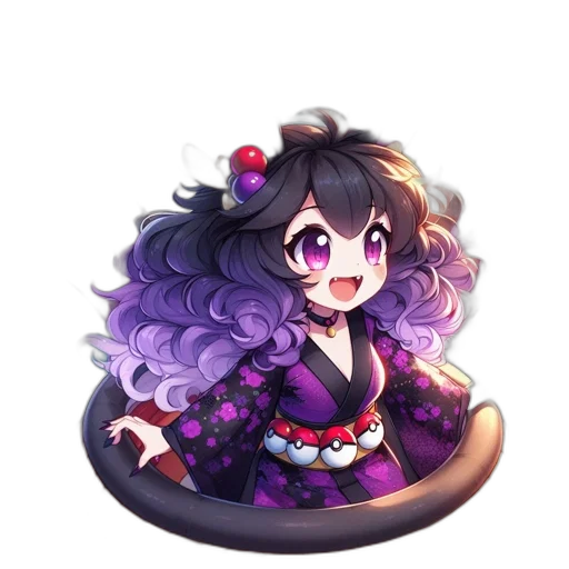 hair, creature, staff, dragon transparent PNG cut-out