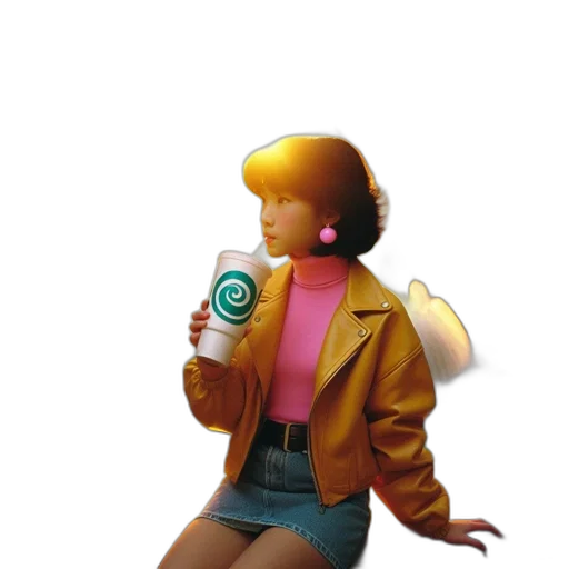 jacket, staff, robot, weapon transparent PNG cut-out