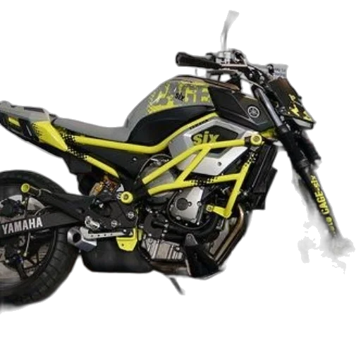 photorealistic, yamaha, motorcycle, black transparent PNG cut-out