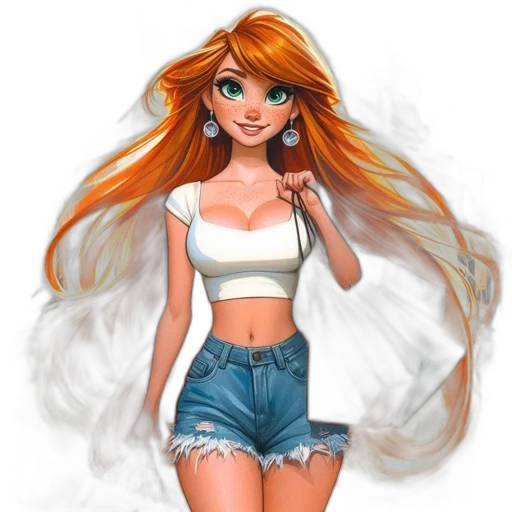 dress, hair, cartoon, fantasy art transparent PNG cut-out