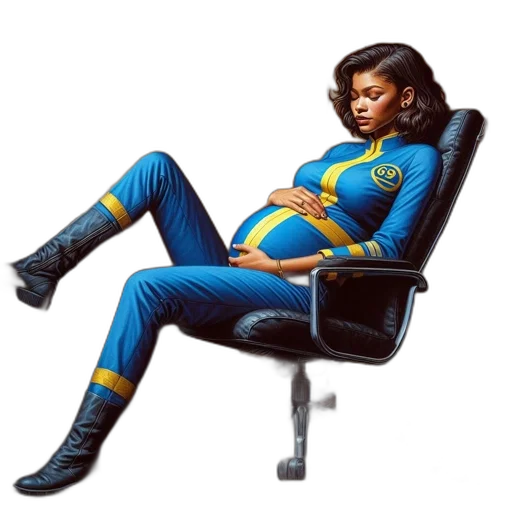 concept art, comic book art, woman, sits transparent PNG cut-out
