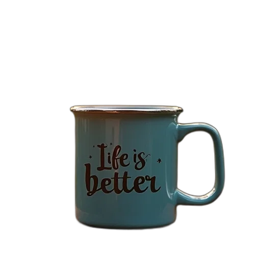 3d render, photorealistic, camper, mug transparent PNG cut-out