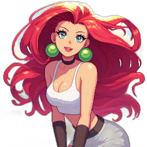 hair, anime, cartoon, pixel art transparent PNG cut-out