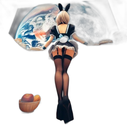 dress, mask, umbrella, fantasy art transparent PNG cut-out