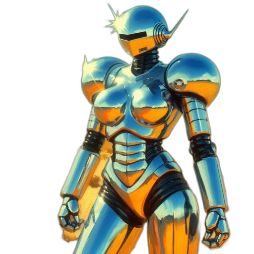 robot, weapon, concept art, 3d render transparent PNG cut-out