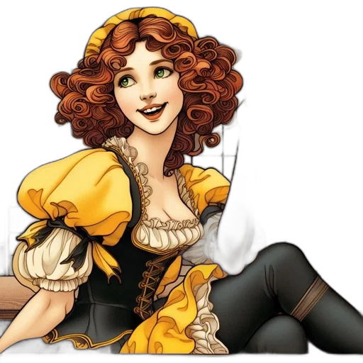 dress, comic book art, fantasy art, cartoon transparent PNG cut-out