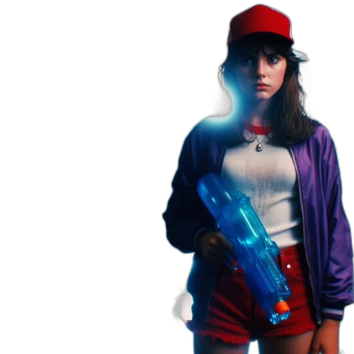 jacket, hat, concept art, vaporwave transparent PNG cut-out
