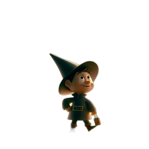 staff, hat, creature, dress transparent PNG cut-out
