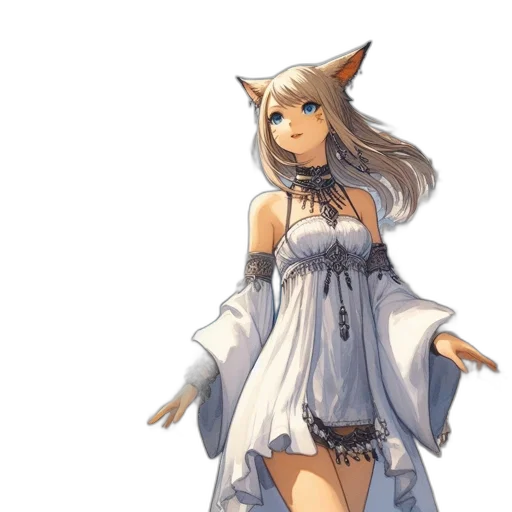 dress, staff, concept art, fantasy art transparent PNG cut-out