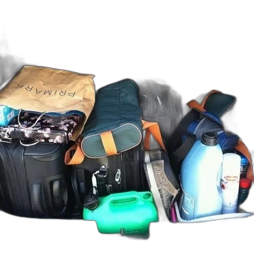 car, trunk, filled, luggage transparent PNG cut-out