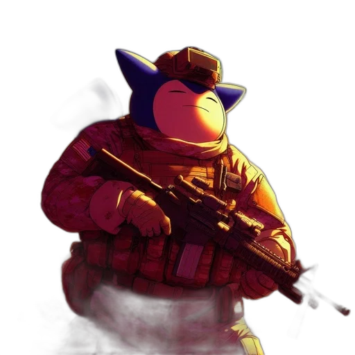 weapon, robot, staff, jacket transparent PNG cut-out
